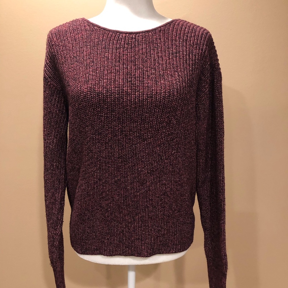 Matty M Burgundy Sweater with Twist in the Back, Size S